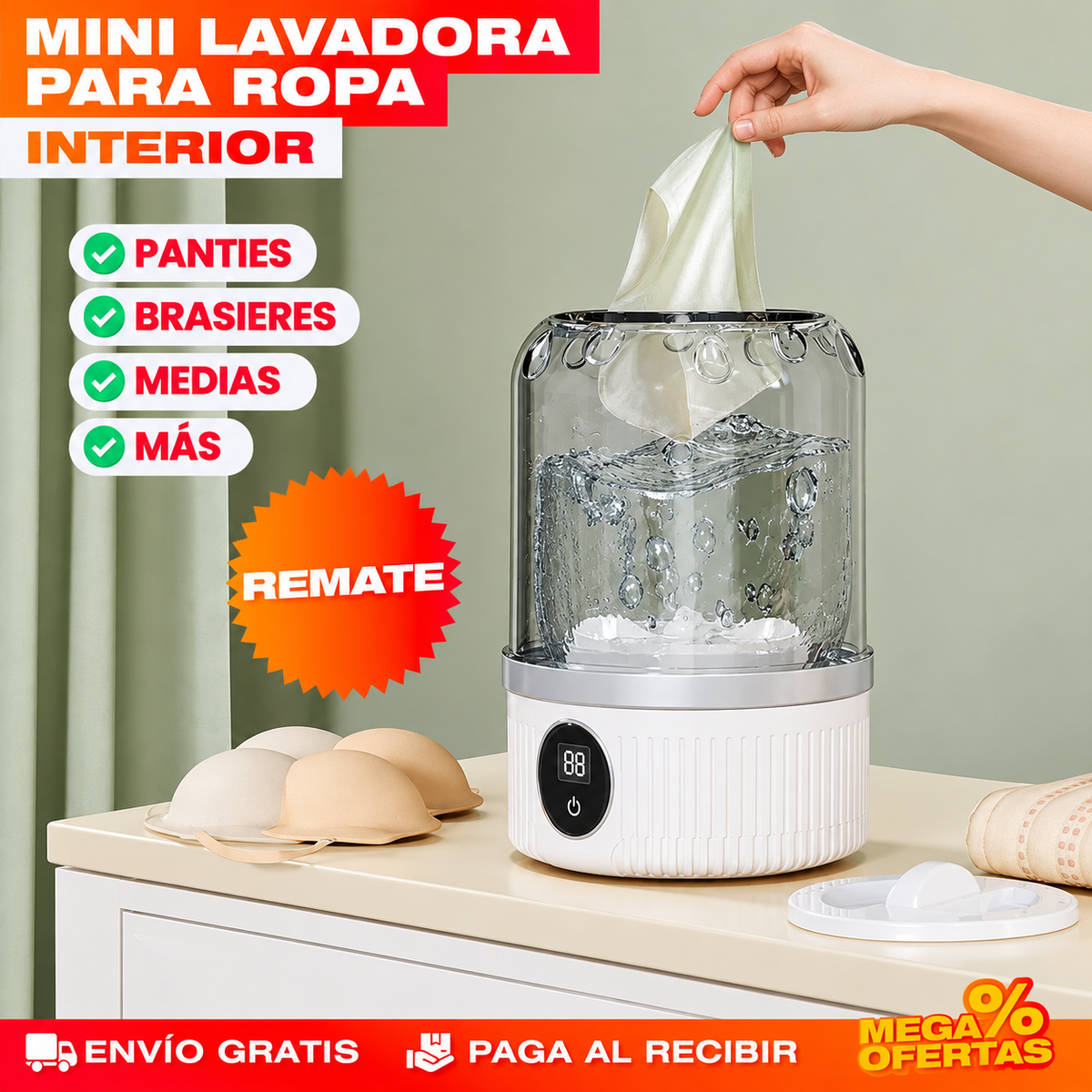 Mini Lavadora para Ropa Interior – Lavas los interiores sin esperar a llenar la lavadora