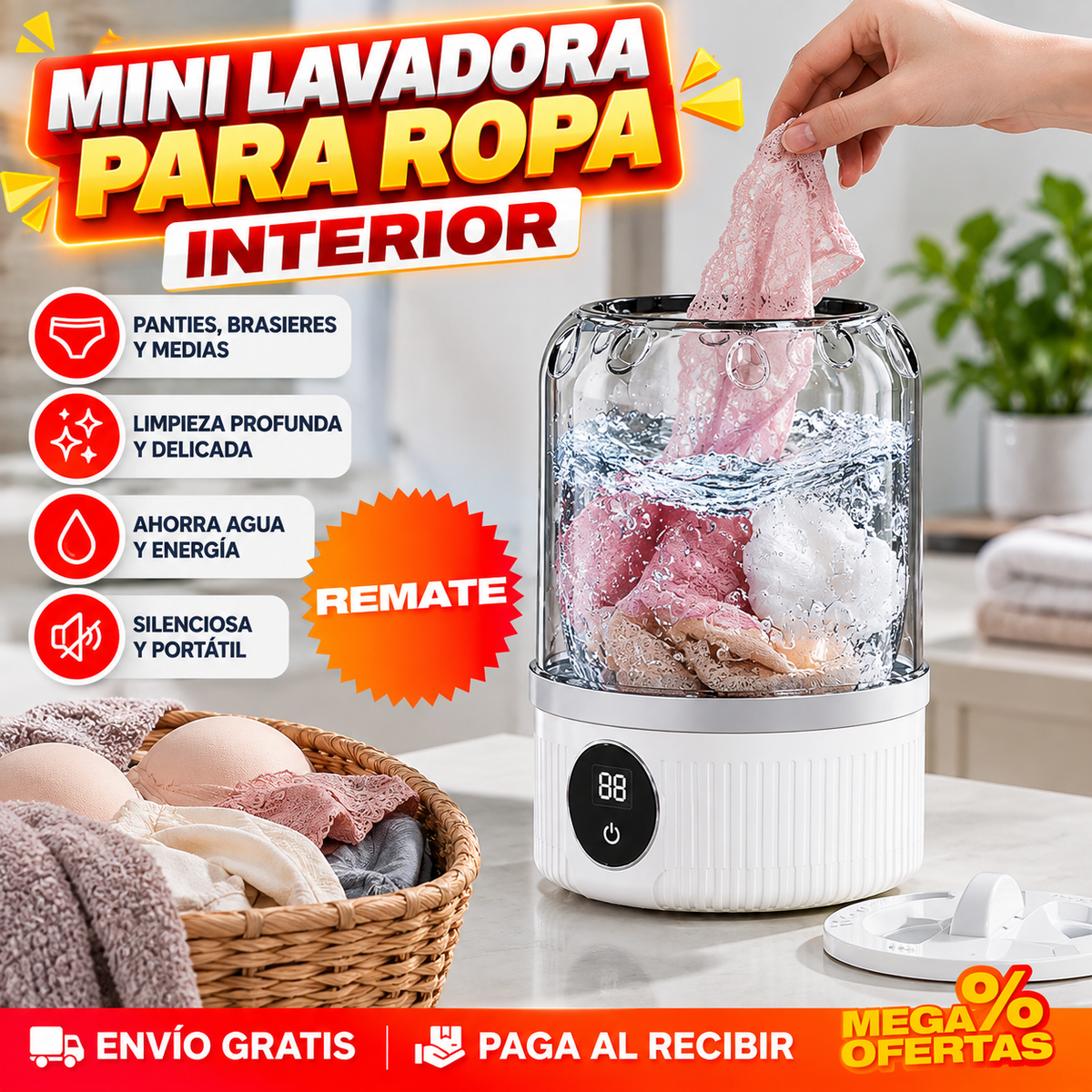 Mini Lavadora para Ropa Interior – Lavas los interiores sin esperar a llenar la lavadora